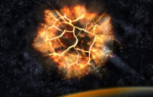 In 1178, five Monks at Canterbury saw part of the Moon explode