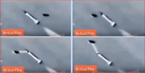 Actual film of UFO destroying missile with light beams